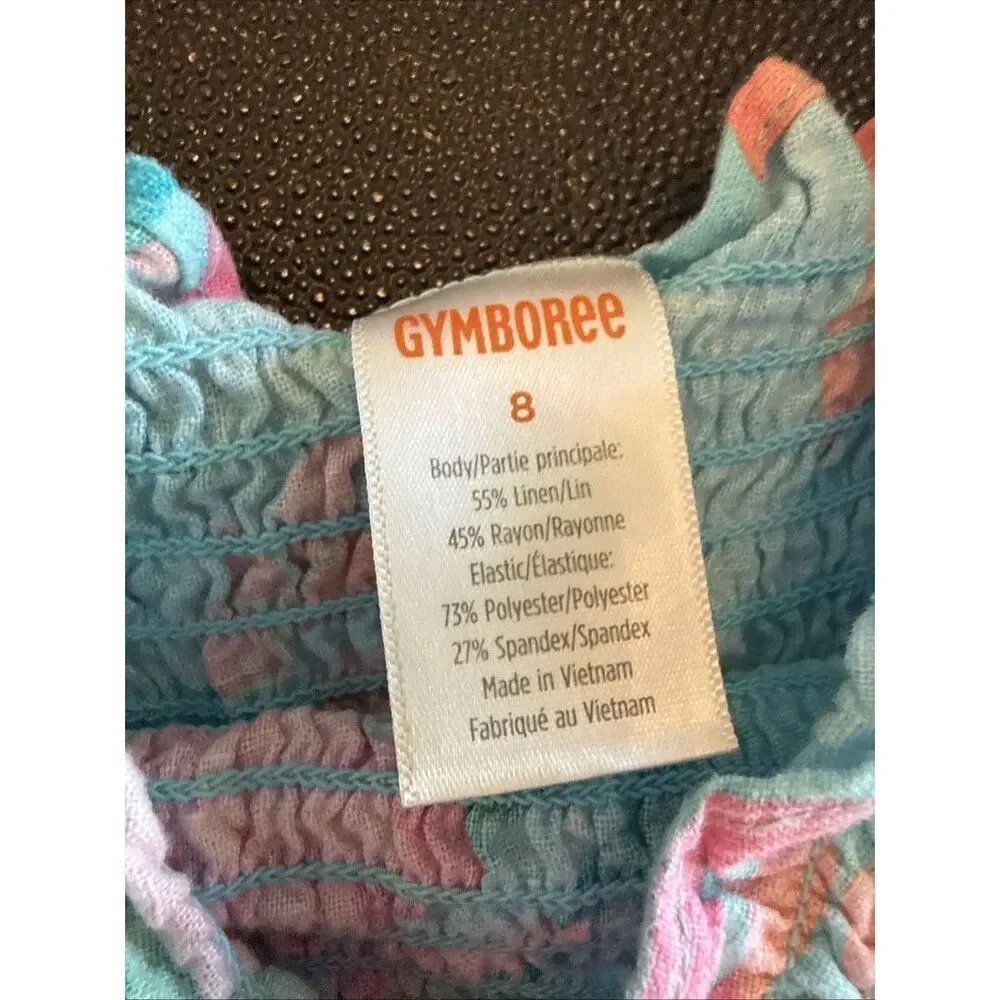 Gymboree Tropical Smocked Aqua Blue Splish-splash Dress Size 8